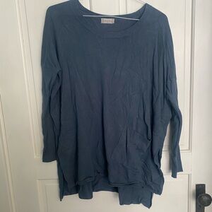 Altar'd State Washed Slate Blue Long Sleeve Pocket Pullover